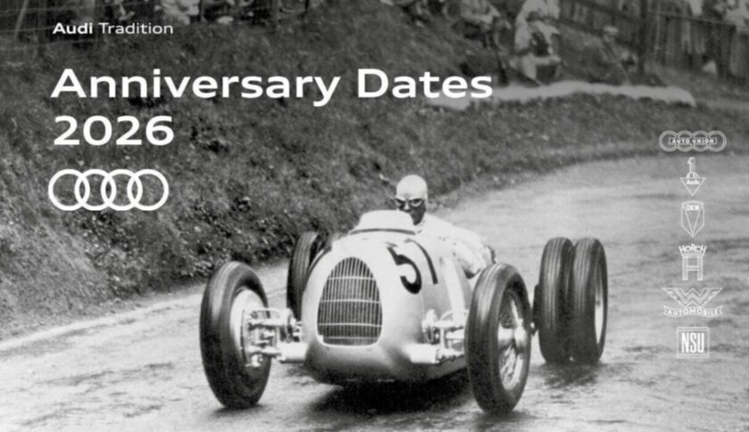 Audi выпустила буклет с юбилейными датами на 2026 год