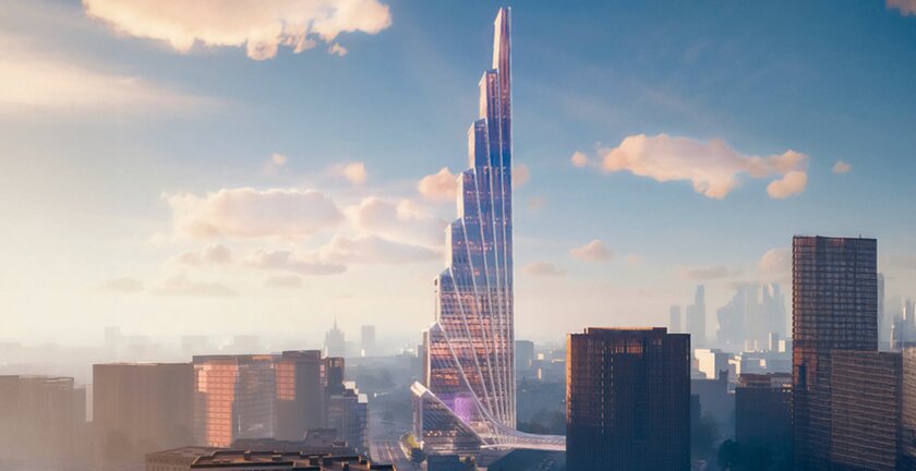 Появились первые рендеры небоскрёба в виде крыла ангела