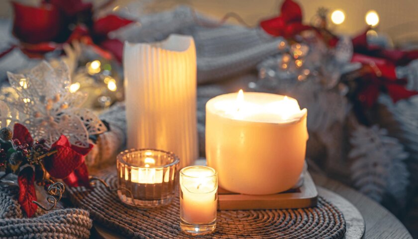 Пять свечей с приятным зимним ароматом