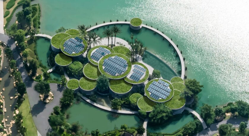 Открылся экологичный Клубный дом в форме листьев лотоса