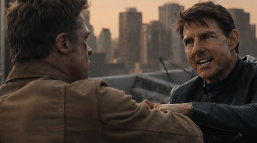 Том Круз подрался с Брэдом Питтом на вирусном видео