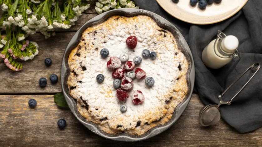 Рецепт творожной запеканки с клюквой