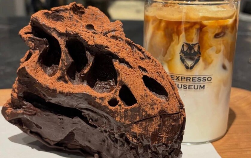 Нашли в продаже тирамису в виде черепа тираннозавра