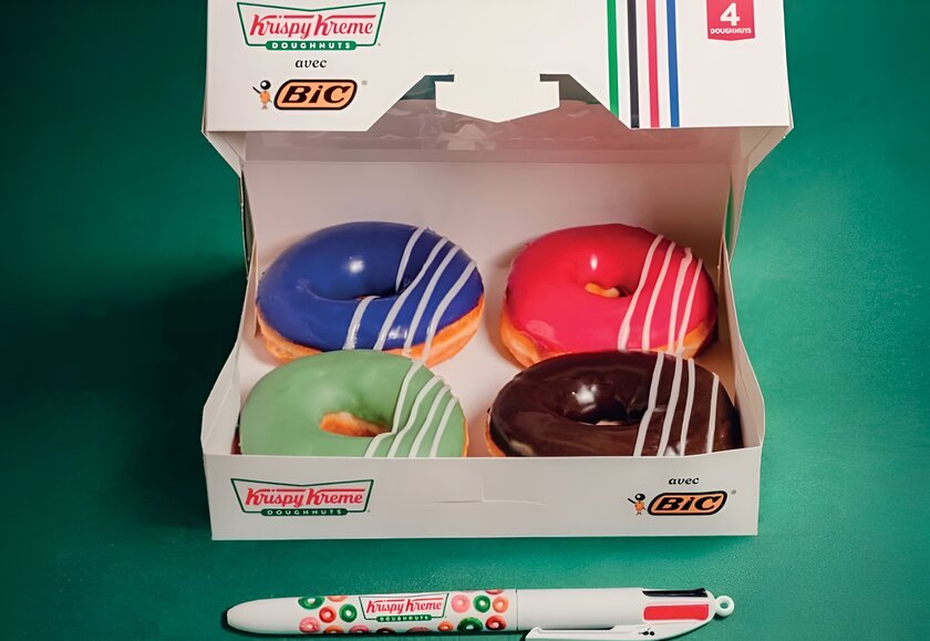 Krispy Kreme выпустил пончики в стиле культовой ручки BIC