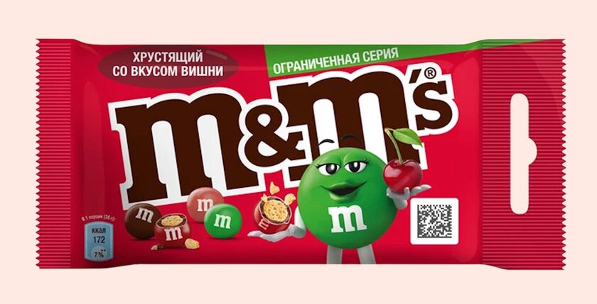 В России появился вишнёвый M&M's с хрустящей начинкой
