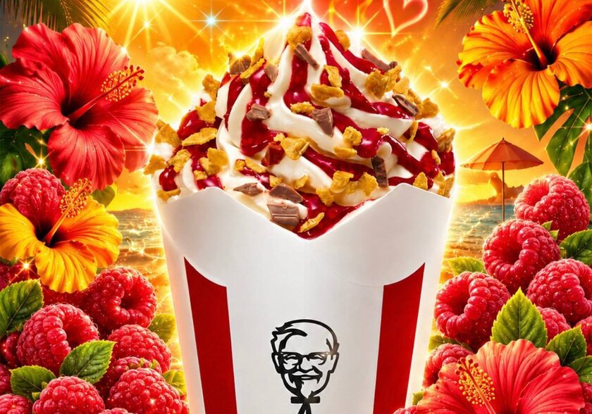 В KFC появился малиновый микс из чизкейка и мороженого