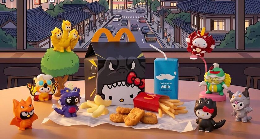 Годзилла в розовом: McDonald’s удивляет комбо с Hello Kitty