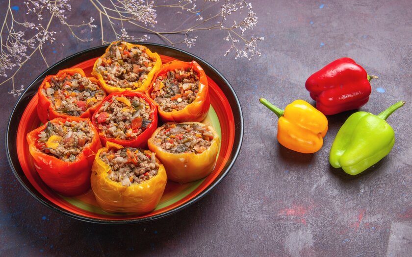 Готовим перцы, фаршированные фаршем и кускусом