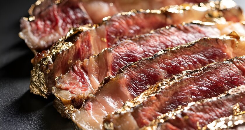 Пробуем стейки в золоте 999 пробы в ресторане Meat Coin